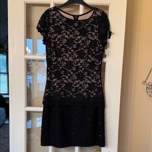 NWT Joseph Ribkoff size 10 Elegant Black Lace Dress